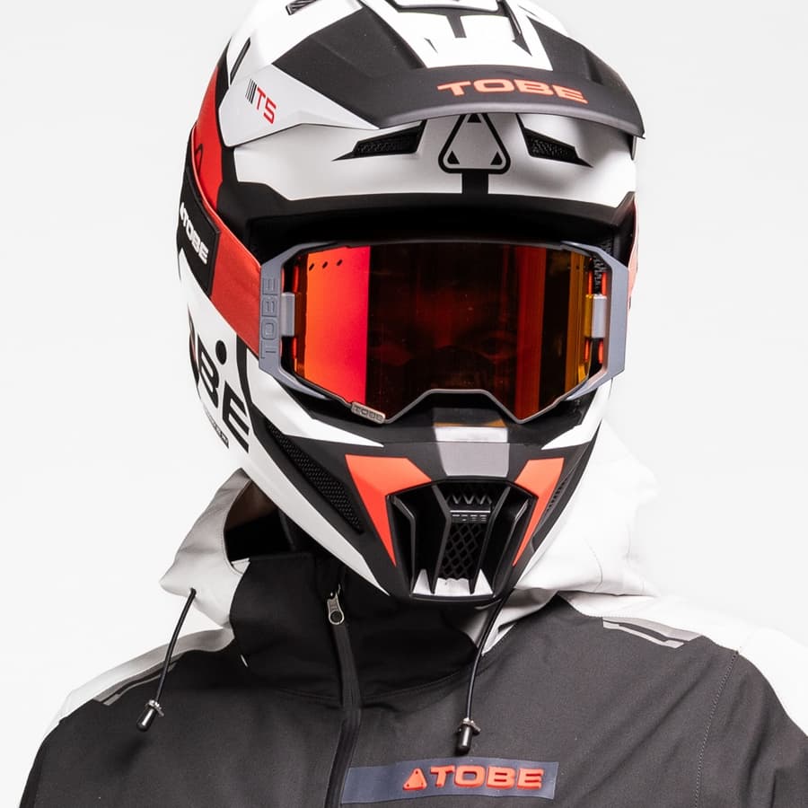 T7 goggle in red shown from front left